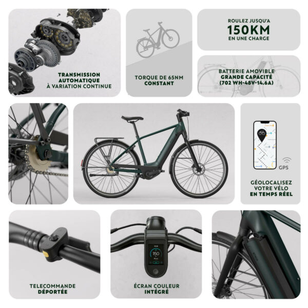 Vélo ville électrique à moteur automatique OWURU CADRE HAUT LD 920 E